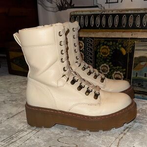 Circus by Sam Edelman Cream Combat Boots